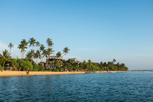 Indian ocean beach in Sri Lanka near Beruwala