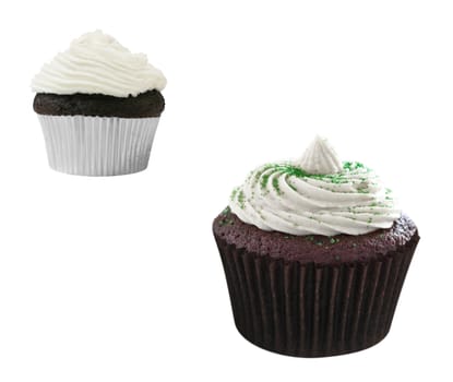 Cupcakes isolated on white