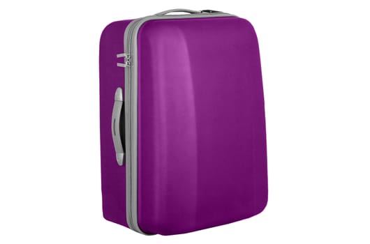 Green suitcase isolated over a white background