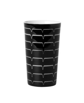 Black striped mug isolated on white