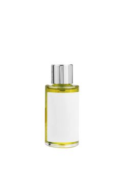 Parfume yellow bottle isolated