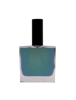 blue perfume bottle isolated