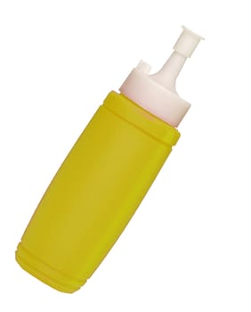 Mustard  bottle isolated on a white background