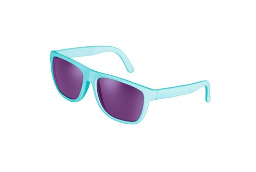 blue sunglasses isolated on white