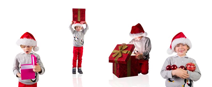 Composite image of different festive boys on white background