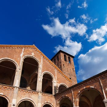 Famous and ancient basilica in Milano, Lombardia, Italy, dedicated to Saint Ambrogio (Ambrose)