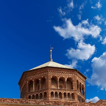 Detail of famous and ancient basilica in Milano, Lombardia, Italy, dedicated to Saint Ambrogio (Ambrose)