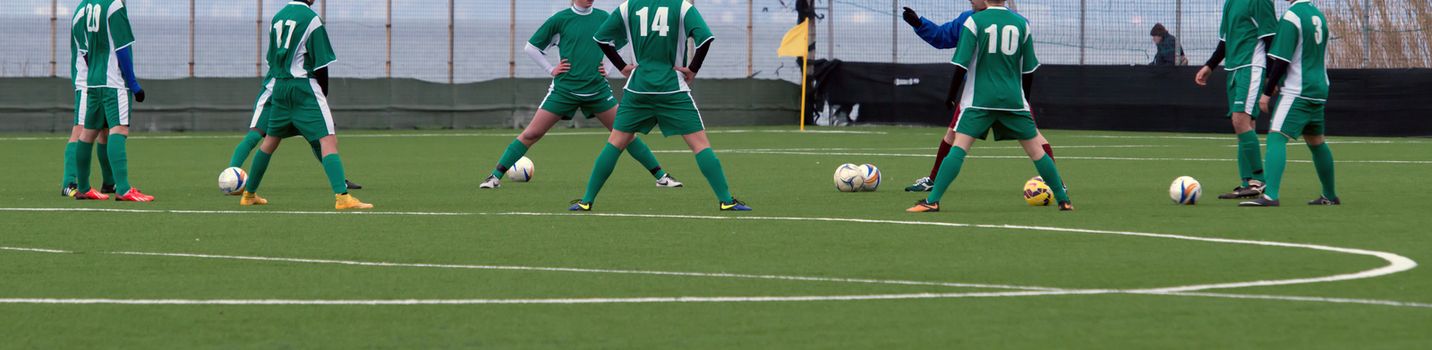 training on the soccer field