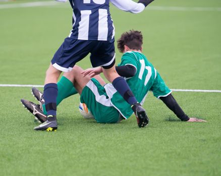 actions in the football field during a game