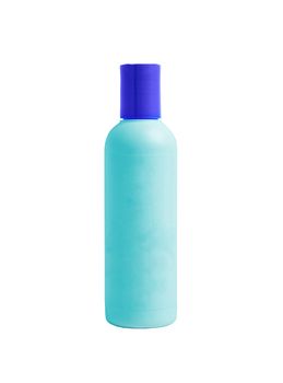 blue plastic bottle isolatrd on white background