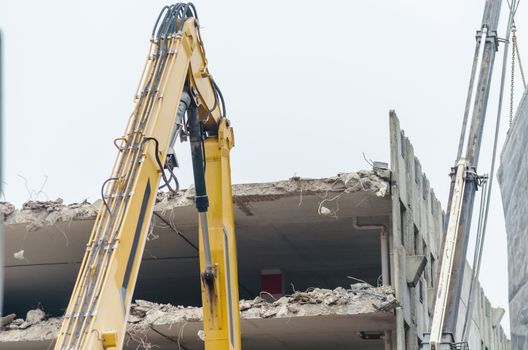 Demolition, demolition of a car parking garage.