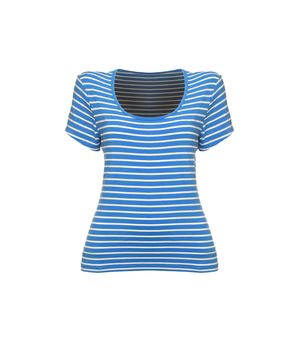 striped blue t-shirt on white background