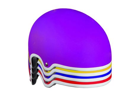 Colored helmets on a white background