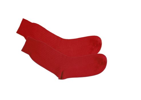 red socks isolated on white background