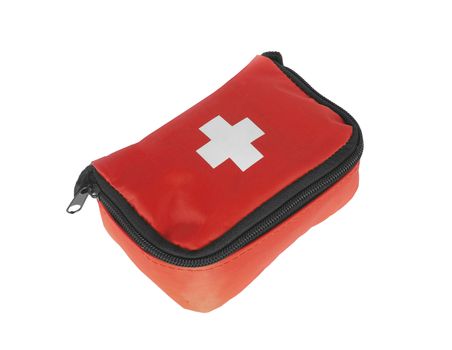 First aid bag isolated on white