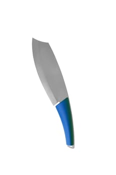 Big blue knife isolated on white