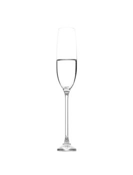 Champagne glass whith water isolated on white