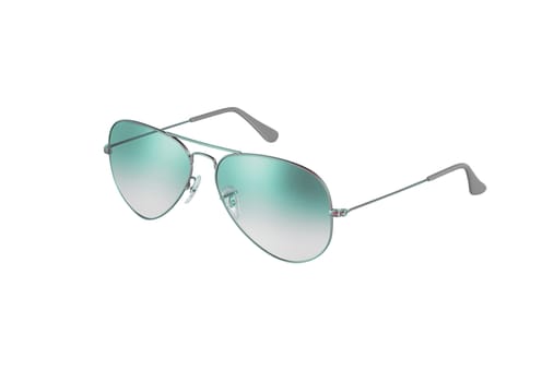 green sunglasses isolated on white