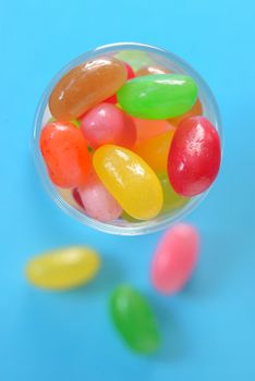 Jelly beans sugar candy in a jar