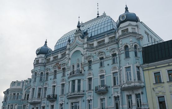 Facade of the old house on the street Nikitskaya in Moscow