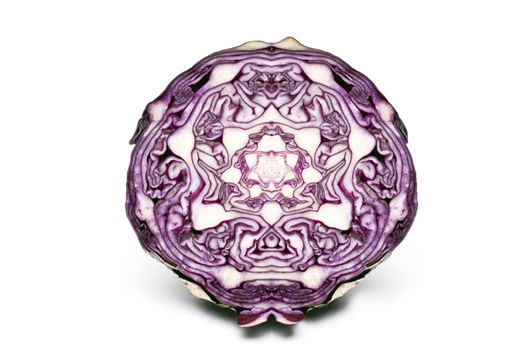 red cabbage isolated on white background