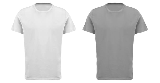 set of cotton t-shirts isolated over white background