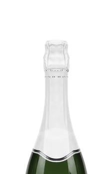 Top of a Champagne bottle isolated on a white background