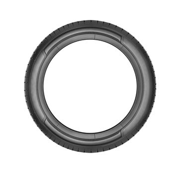 Car wheel on white background isolated in the closeup