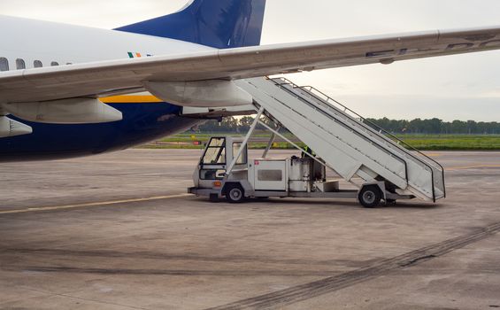 Photo of an airplane in the airport