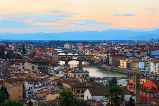 View of Ponte Vecchio in Florence, tuscany. Italy