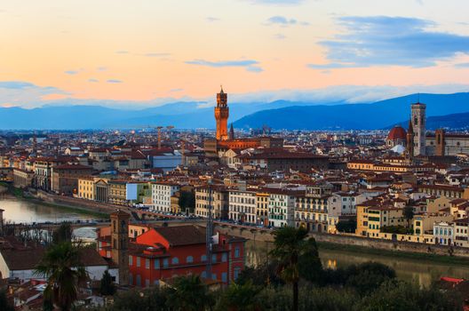 View of Florence, famous city in Tuscany, Italy