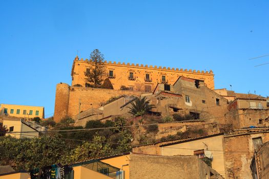 View of the Branciforti building in Leonforte, Sicily