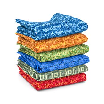 Stack of towels on a white background isolated