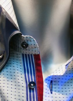 Close up of male shirts exposed in the clothes shop