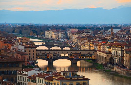 View of Ponte Vecchio in Florence, tuscany. Italy