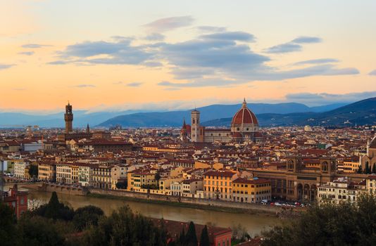 View of Florence, famous city in Tuscany, Italy