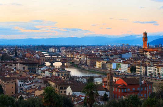 View of Florence, famous city in Tuscany, Italy