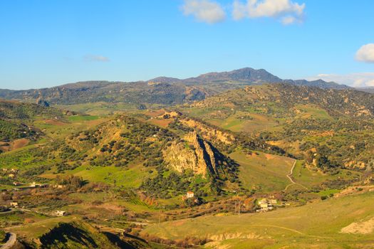 Viev of Mountain near the town of Leonforte, Sicily