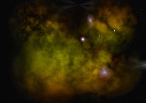 Far being shone nebula and star field against space. "Elements of this image furnished by NASA".