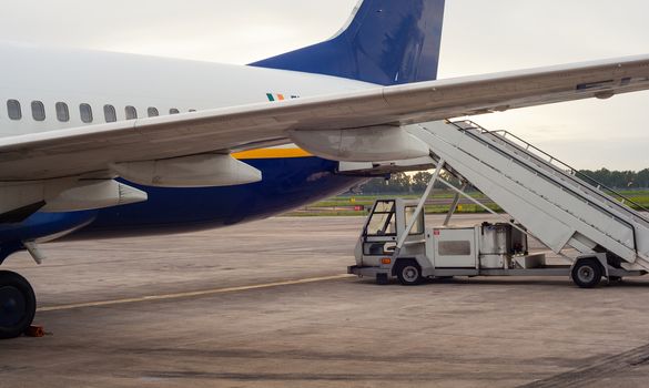 Photo of an airplane in the airport