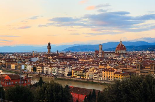 View of Florence, famous city in Tuscany, Italy