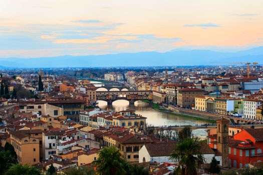 View of Ponte Vecchio in Florence, tuscany. Italy