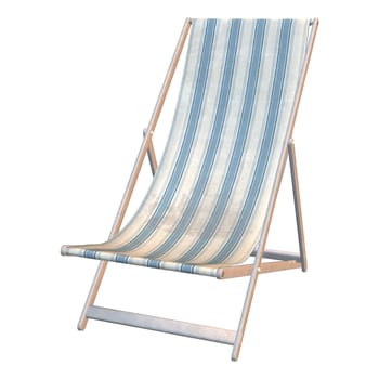 3D digital render of a deck chair isolated on white background