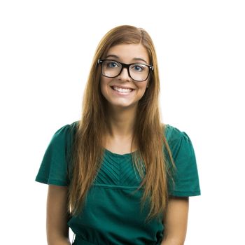 Portrait of a beautiful girl with a silly happy expression