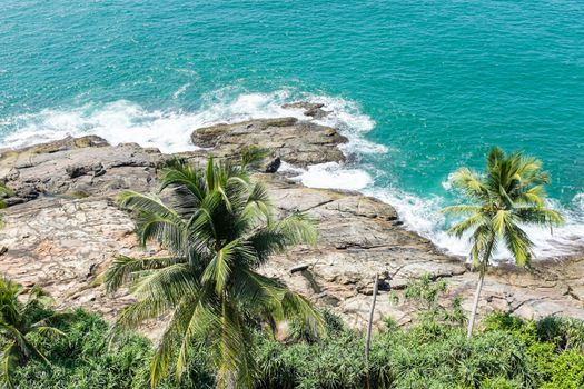 Indian ocean beach in Sri Lanka near Beruwala