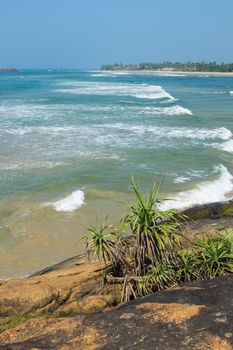 Indian ocean beach in Sri Lanka near Beruwala