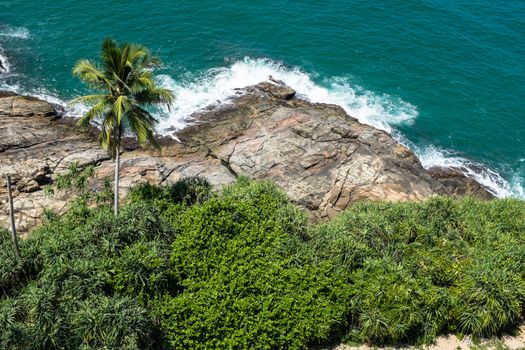 Indian ocean beach in Sri Lanka near Beruwala