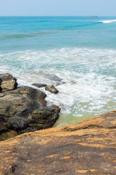 Indian ocean beach in Sri Lanka near Beruwala