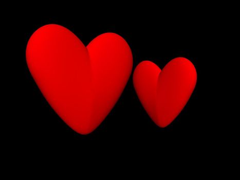 Valentine's background with red hearts