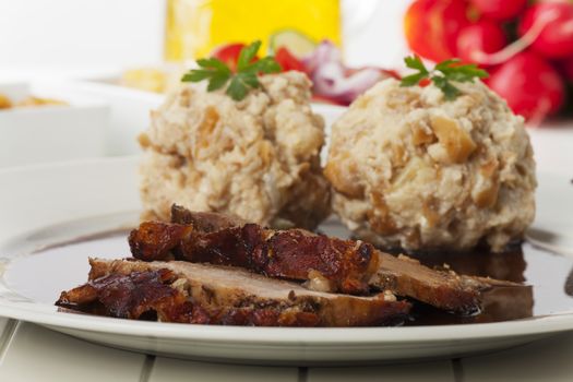 bavarian roasted pork with dumplings